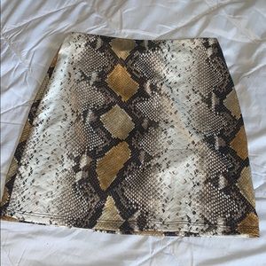 Snake skin mini skirt